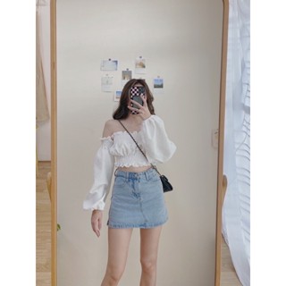 WR0802 FRUFFY TOP มี5สี เสื้อเกาะอกต่อแขนผ้าอัดลาย สีแมทซ์ได้ทุกตัวจ้า