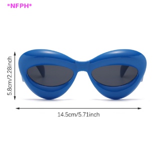 Nfph&gt; ใหม่ แว่นตากันแดด Y2k ไล่โทนสี แนวพังก์ เซ็กซี่ สีเหลือง สีฟ้า ไล่โทนสี สําหรับผู้หญิง ผู้ชาย