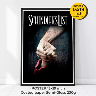 Schindlers List Poster (1993) War/Drama  Liam Neeson ภาพยนตร์เรื่องเยี่ยมแห่งปี 1993  ภาพขนาด 33x48 cm