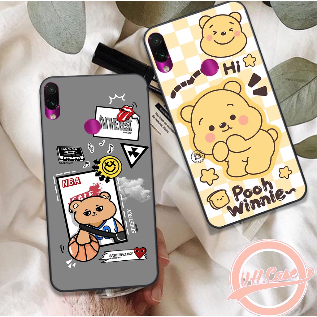 Xiaomi Redmi Note 7 / Redmi Note 7 Pro / Redmi 7 Case พร ้ อมลายหมีสุดน ่ ารักพิมพ ์ ลายเทรนด ์ ร ้ อนน ่ ารักและสวยงาม