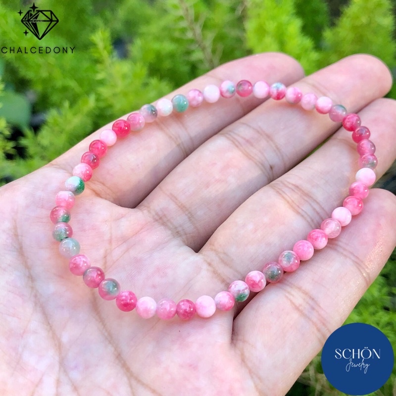 3CN-42 สร้อยข้อมือฮกลกซิ่ว 4.2 มิล หิน 3 สี หรือ หิน Chalcedony ขัอมือหินมินิมอล กำไลข้อมือหิน กำไลหิน ไหมยืด ราคา ถูกที่สุด ดีลบีเคเค แกลเลอรีภาพที่ 5