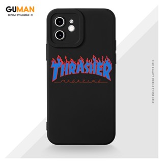 GUMAN GUMAN เคสไอโฟน เคสซิลิโคนนุ่มกันกระแทกน่ารักตลก เคสโทรศัพท์ ผู้ชาย สีดำ Compatible for iPhone 14 13 12 11 Pro Max SE 2020 X XR XS 8 7 6 6S Plus พลัส XYM1315