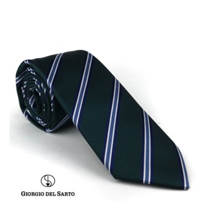 Giorgio Del Sarto Necktie 7.5cm Green Fabric Texture เนคไทสีเขียวมีเท็กเจอร์