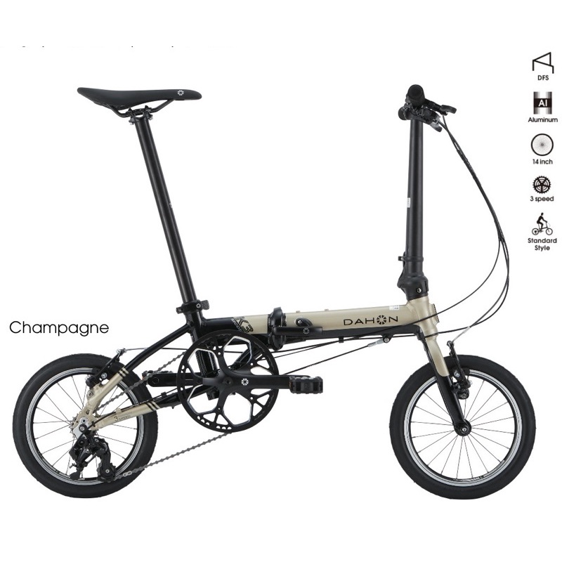 จักรยานพับ Dahon K3 ล้อ14” เฟรมอลูมีเนียม เกียร์ Dahon Custom 3spds. เบามากแค่ 7.8กิโล