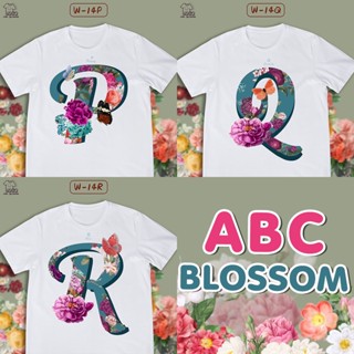 เสื้อลายตัวอักษร ABC BLOSSOM ดอกไม้ (P Q R)