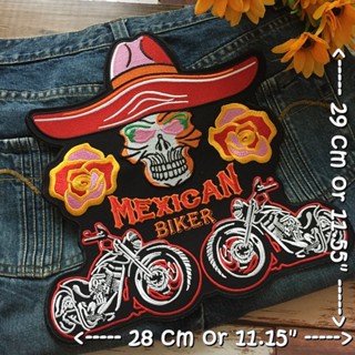 Mexican Biker Cowboy ไบค์เกอร์ ตัวรีดติดเสื้อ อาร์มรีด อาร์มปัก ตกแต่งเสื้อผ้า หมวก กระเป๋า แจ๊คเก็ตยีนส์ Embroidered...