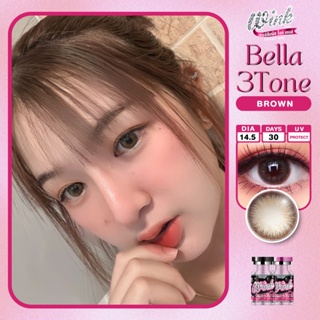 ร้านเลนส์สวยคอนแทค Wink รุ่น Bella3tone/สี Brown น้ำตาล  นำเข้าจากเกาหลี มี อย.ไม่มีค่าสายตา(แฟชั่นสุดHit ขายดี)