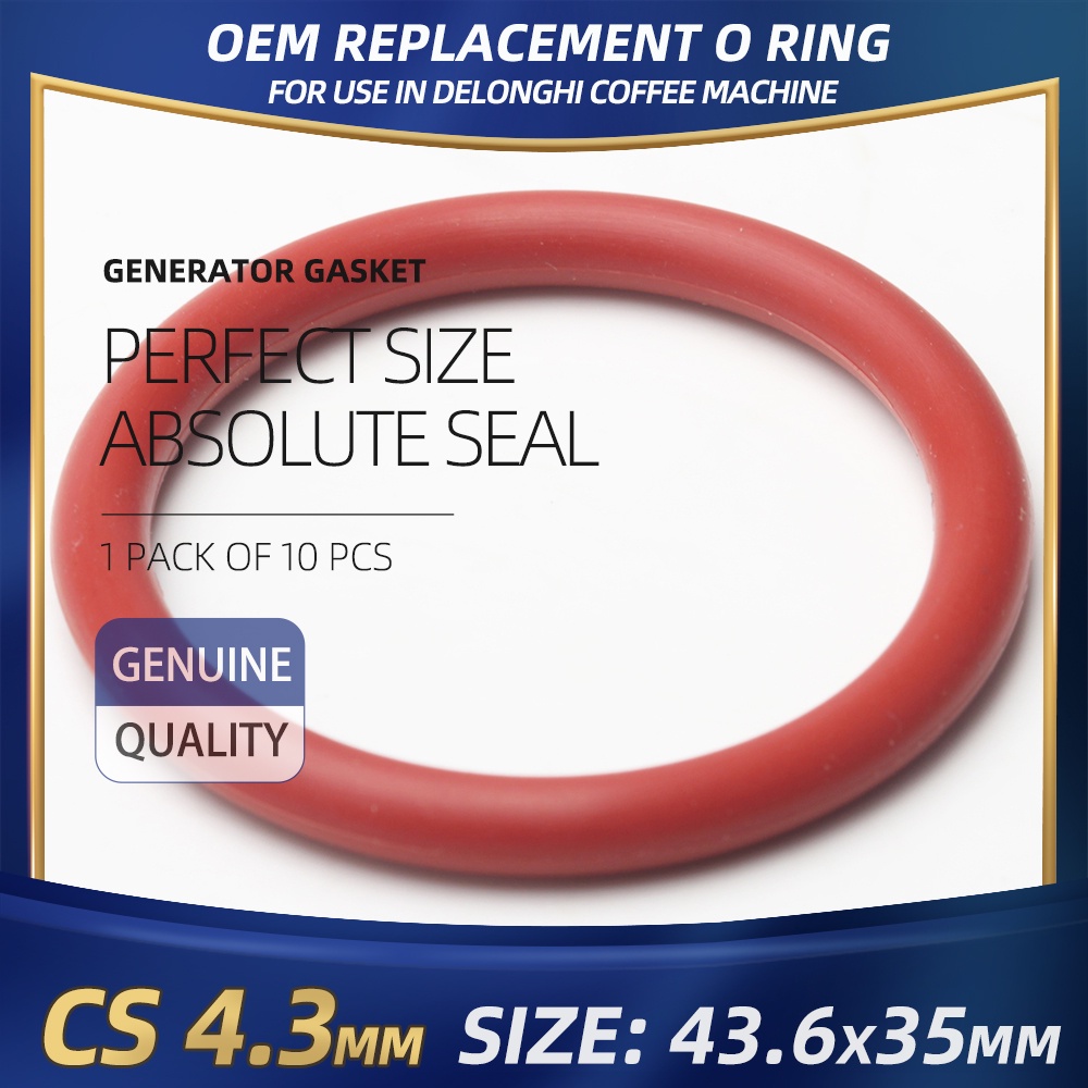 CS4.3 มม.ซิลิโคน O RING สําหรับ DeLonghi กาแฟ 43.6*35*4.3 มม.10PCS O-Ring VMQ ปะเก็นซีลความหนา 4.3 มม.ORing ยางสีแดง
