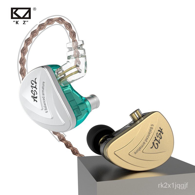 KZ AS12 6BA Driver Unit Dynamic In Ear Earphone HIFI Stage Sports Running headset 2Pin Earbuds zVK4