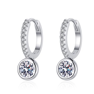 1 Ct moissanite diamond hoop earrings ต่างหูเงิน รูปหยดน้ํา ประดับเพชรโมอิส