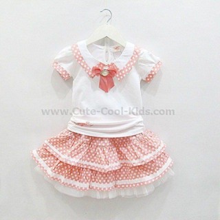 Dress-819 ชุดเสื้อ+กระโปรงเด็กหญิงแบบเกาหลี Size-130 (6-7Y)