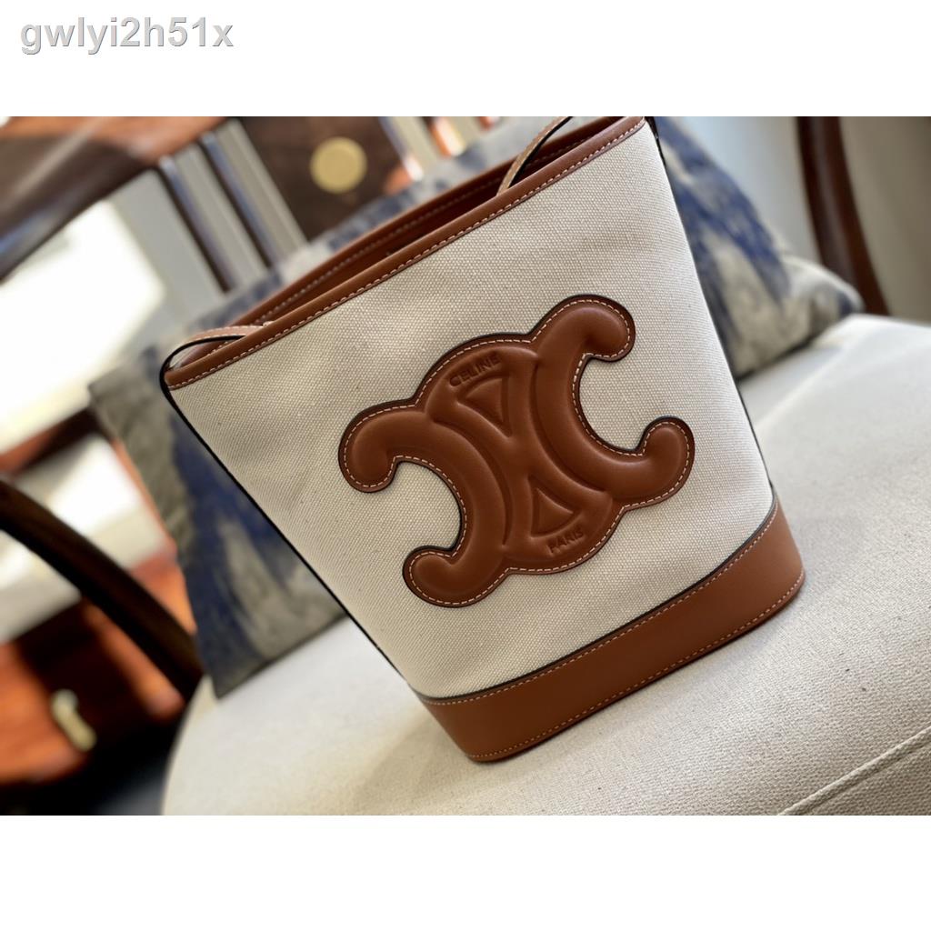 ☢▨┋[With Box] Celine Vintage Bucket Bag Women's Handbag Fashion Casual Shoulder Bag Crossbody Bag