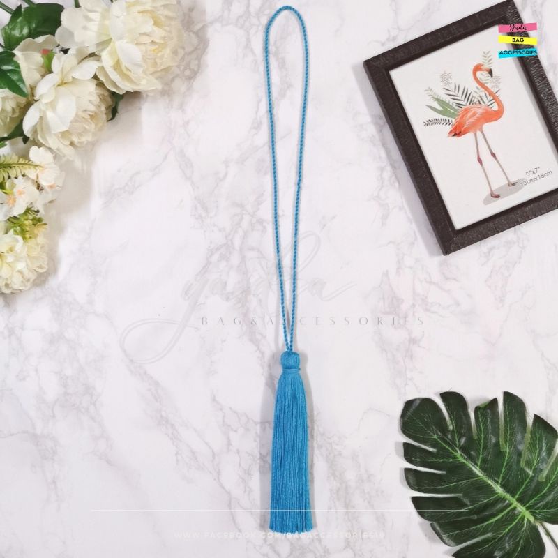 พู่สายยาว​ พู่ห้อยหมวกรับปริญญา​  สีฟ้า​ สามารถสั่งทำสีได้