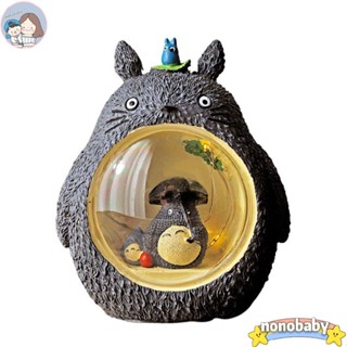 โมเดลฟิกเกอร์เรซิ่น รูปการ์ตูนอนิเมะ Totoro Ghibli Totoro มีไฟกลางคืน LED ของเล่นสําหรับเด็ก