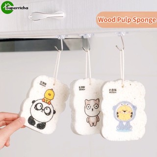 [แบบสุ่ม] ครัวเรือน Kawaii ฟองน้ําทําความสะอาดเช็ดอุปกรณ์ครัวผ้าเช็ดจานการ์ตูนบีบอัดเศษผ้ารูปสัตว์น่ารักจานขัดสองด้านฟองน้ําล้างจาน
