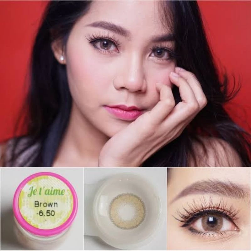 💖 Kitty Kawaii Jetaime big (14.5 ) brown gray Contactlens บิ๊กอาย คอนแทคเลนส์ ราคาถูก.