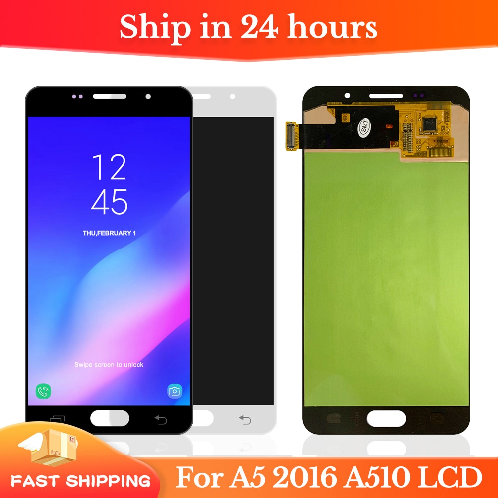 5.2 & 39;& 39; สําหรับ Samsung Galaxy A5 2016 จอแสดงผล LCD SM-A510F A510 A510F/DS จอแสดงผล Touch Scr