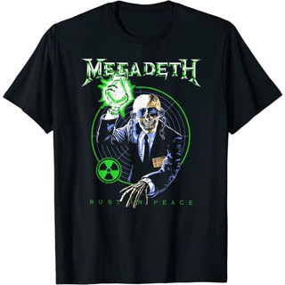 เสื้อยืดผ้าฝ้ายพรีเมี่ยม เสื้อยืด พิมพ์ลาย Mega Death Rust Peace สําหรับผู้ใหญ่