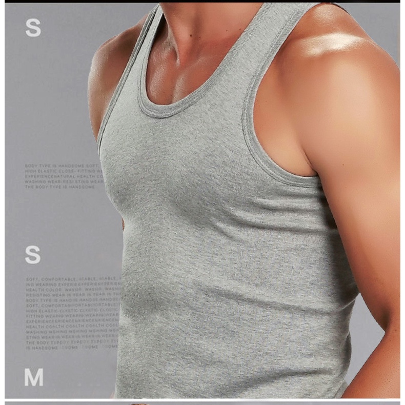 ASRV เสื้อกล้ามผู้ชาย เสื้อแขนกุด ผ้าฝ้ายบริสุทธิ์ รูปที่ 5