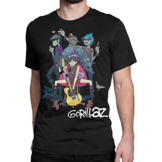 เสื้อยืดครอป {พร้อมส่ง XS-6XL} Gorillaz Rock เสื้อยืดลําลอง แขนสั้น พิมพ์ลายนักมวย สีดํา สําหรับผู้ชายS-5XL