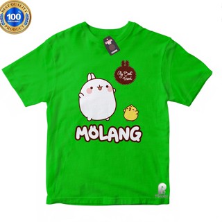 เสื้อท็อป ผ้าฝ้าย พิมพ์ลายตัวอักษร UNISEX MOLANG สําหรับเด็ก (ฟรีชื่อ)