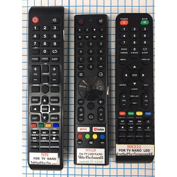 รีโมท TV ใช้ได้กับ TV ยี่ห้อ Nano