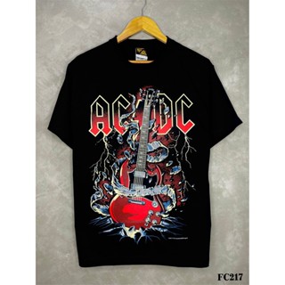 Acdcเสื้อยืดสีดำสกรีนลายFC217