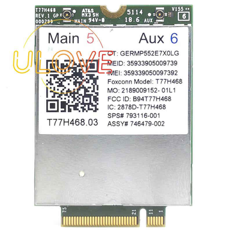 โมดูลการ์ด SPS 4G LT4211 T77H468 GOBI5000 LTE EV-DO HSPA WWAN793116-001 สําหรับ HP LT4211 Elitebook 