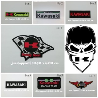 Kawasaki ตัวรีดติดเสื้อ ตกแต่งเสื้อผ้า หมวก กระเป๋า กางเกงยีนส์ Embroidered Iron On Jacket