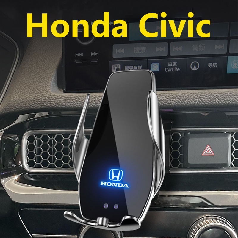 Honda ใหม ่ Civic 2016-2022 ที ่ วางโทรศัพท ์ ในรถยนต ์ อุปกรณ ์ เสริม 11th Generation Civic FC FE Q3 15W Fast Car Wireless Charger สําหรับ Samsung i โทรศัพท ์ Android เซ ็ นเซอร ์ อินฟราเรดรถโทรศัพท ์ Mount