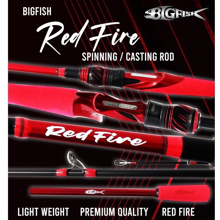 Bigfish Red fire & Black fire Spinning & Casting Rod (ข้อต่อกลาง 2 ชิ้น)