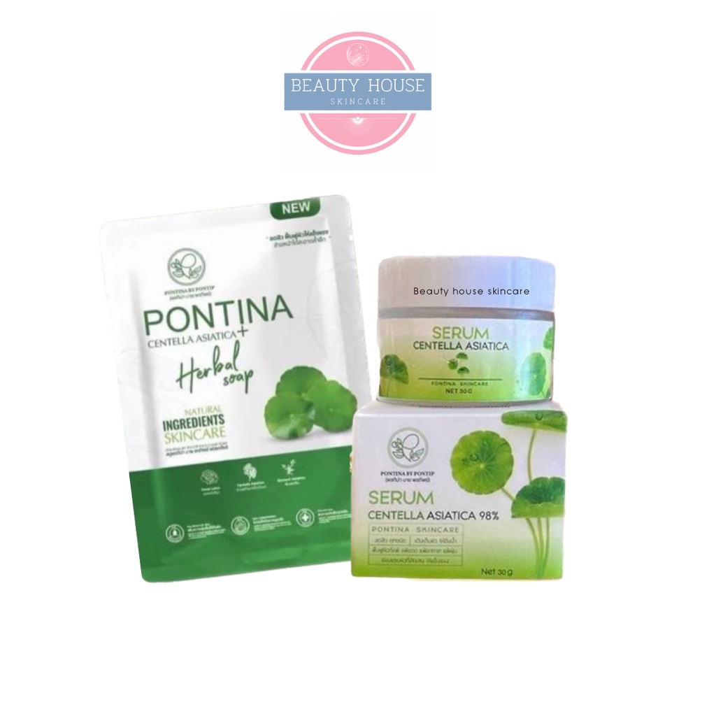 [ถูก&แท้] พรทิน่า เซรั่มใบบัวบก 30g & สบู่ใบบัวบก 27g ☘️
