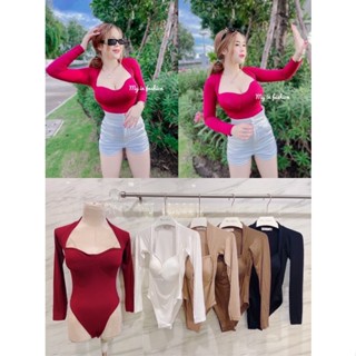 🎊mnv_shop🎊 Bodysuit แขนยาวเปิดอกดูมๆเสริมฟองน้ำในตัว ใส่แล้วคือแพงมากกก ใส่เข้ารูปแบบปังๆ🌶👗แช่บมากค่ารุ่นนี้สาวๆควรมี