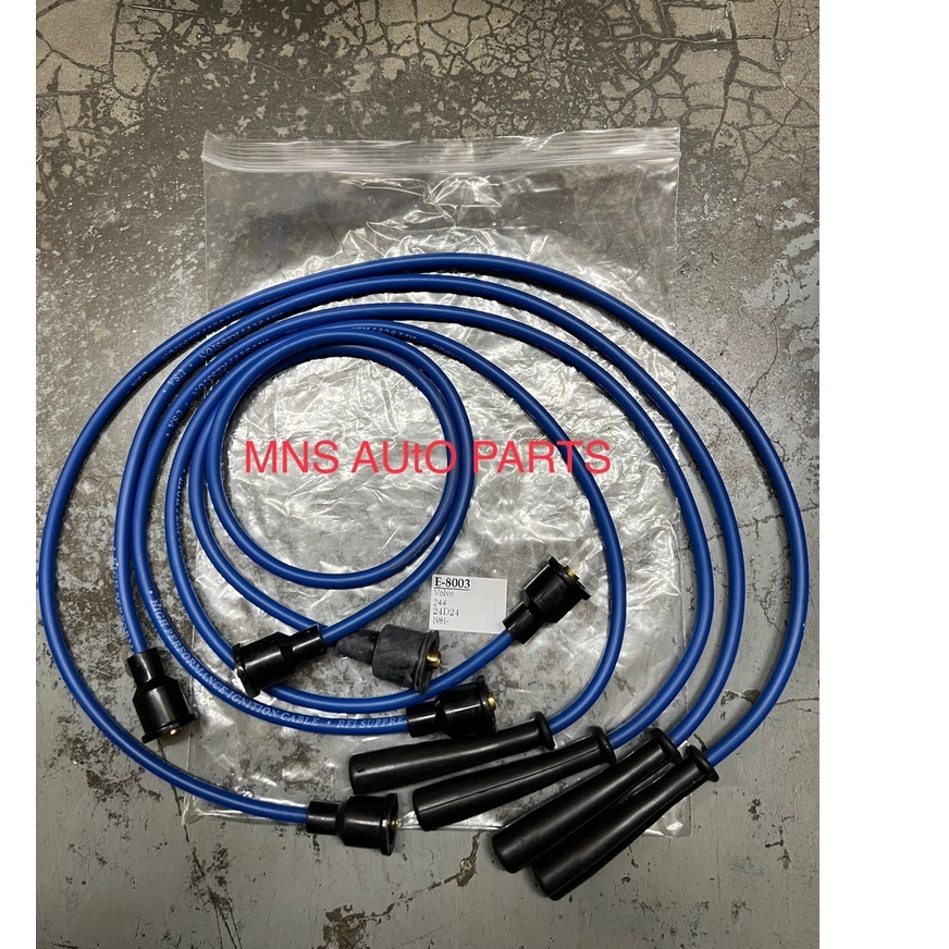 [ E-V8003 ] PLUG WIRE : VOLVO 244 24D24 [ 1981 YEAR ] [ 7MM SILICONE 1 SET ]