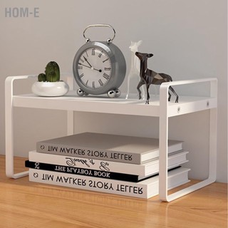 Hom-E Desktop Bookshelf Organizer Office Storage Rack Warm White Simple Style