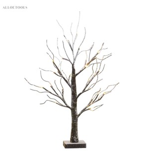 [alloetools.th] โคมไฟตั้งโต๊ะ LED 24 ดวง รูปต้นเบิร์ช สีดํา