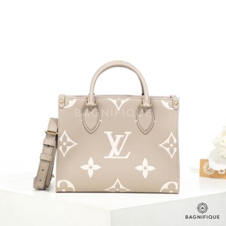 NEW LOUIS VUITTON ON THE GO PM BEIGE GIANT MONOGRAM CALF GHW MICROCHIP