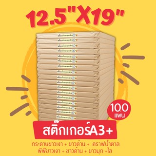 12.5"x19"  สติกเกอร์ดิจิตอล  สติกเกอร์PP กันน้ำ แช่น้ำ  ขาวเงา ขาวมัน ขาวด้าน ขาวมุก ใส 100แผ่น