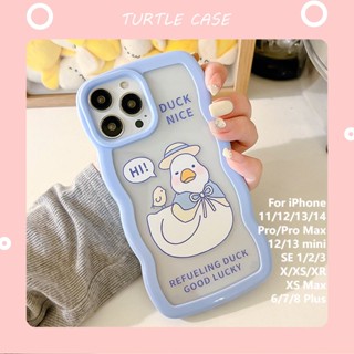 [ขายส่ง] เคสป้องกัน ลูกไม้ อะคริลิค ลายการ์ตูนเป็ด สําหรับ Apple iPhone 14131211 Promax XS XR xsmax se2020 678 plus mini เคส