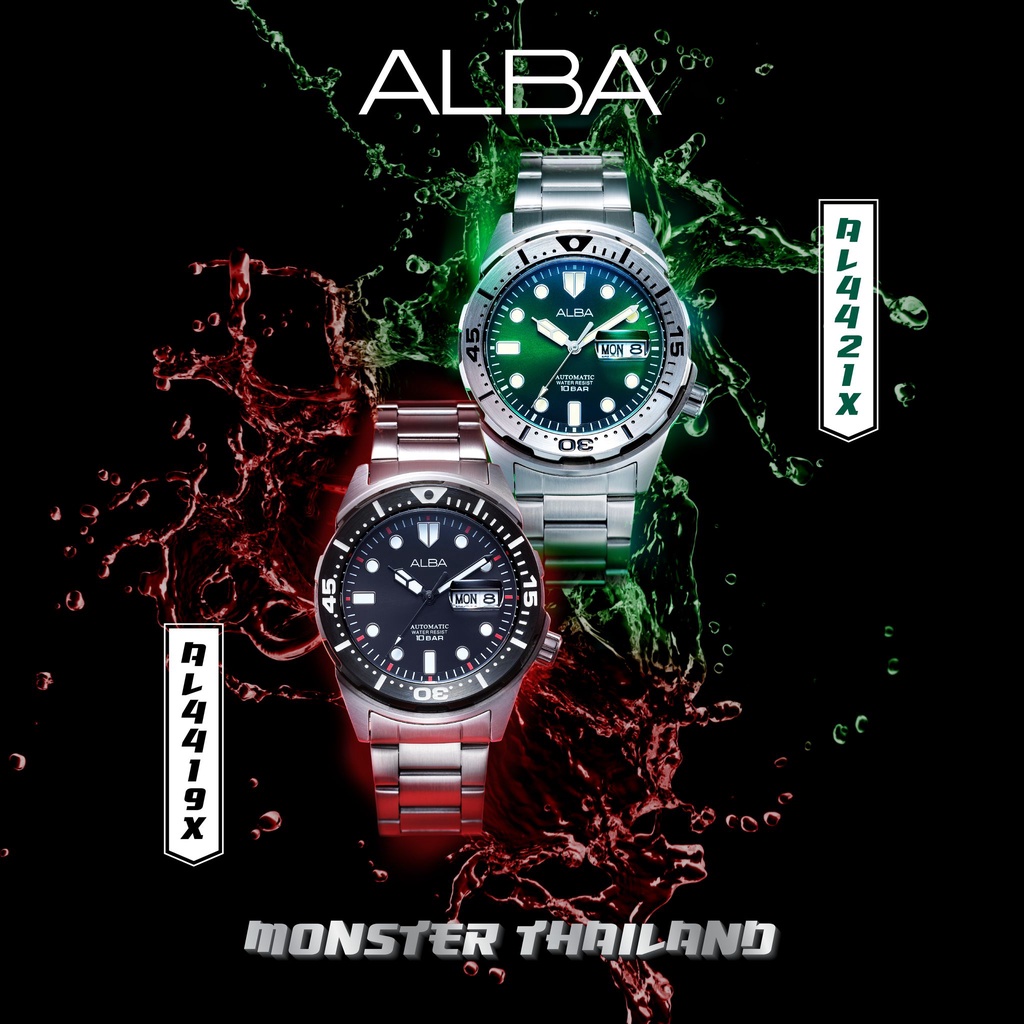 นาฬิกาข้อมือ ALBA Monster Thailand Creation รุ่น AL4419X1 AL4419X AL4419 ดำแดง / AL4421X1 AL4421X AL4421 เขียว