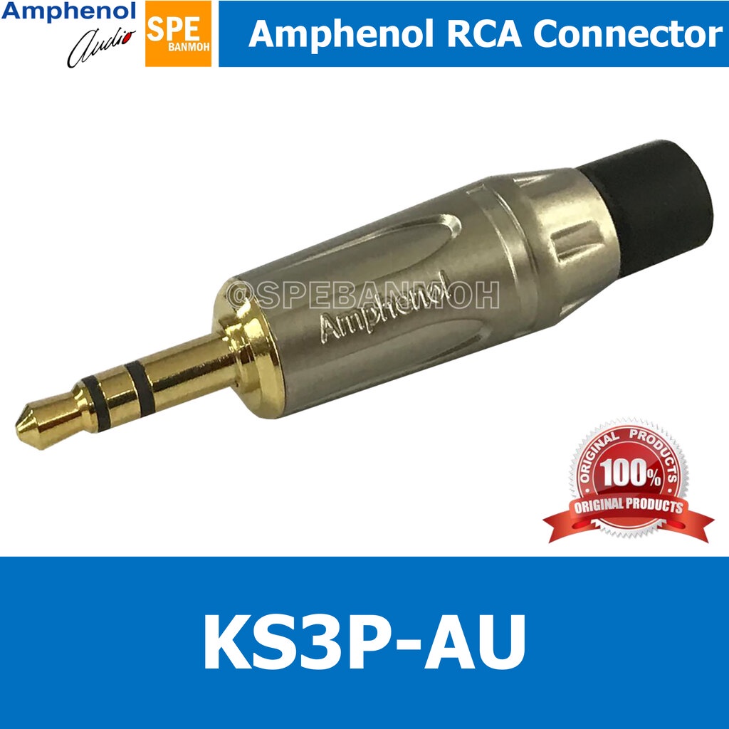 KS3PC-AU หัว 3.5 mm สเตอริโอ KS3P Amphenol หัว Aux 3.5 3.5mm. Male TRS Audio Plug ปลั๊กไมค์เล็กสเตอริโอ 3.5 มม Mini P...