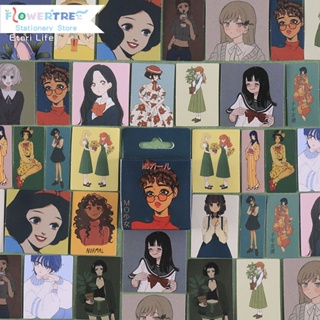 Flowertree สติกเกอร์ MO Girl สําหรับตกแต่งสมุดภาพ 46 ชิ้น