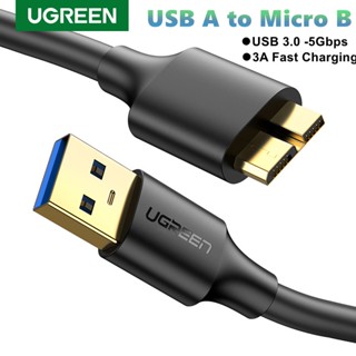 Ugreen USB 3.0 3A ชาร์จเร็ว 5Gbps สายเคเบิลข้อมูล ภายนอก HDD สายเคเบิล USB ฮาร์ดดิสก์ SSD Sata สายเคเบิล USB A ถึง Micro B ชาร์จเร็ว