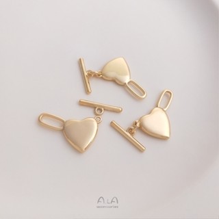 เครื่องประดับ หัวเข็มขัด รูปหัวใจ ชุบทอง 14K ประดับไข่มุก diy