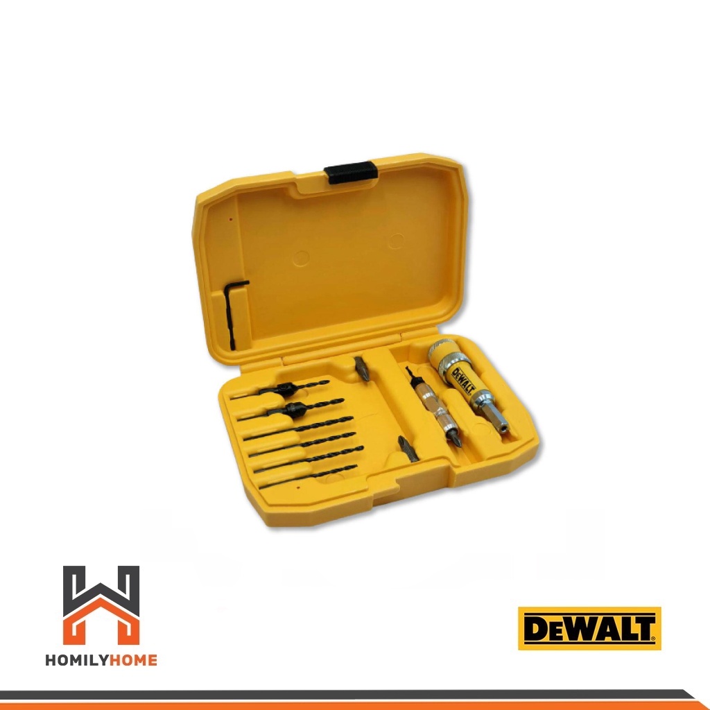DEWALT ชุดดอกไขควงและดอกสว่านเจาะนำ 12 ชิ้น รุ่น DW2735 DW2735P