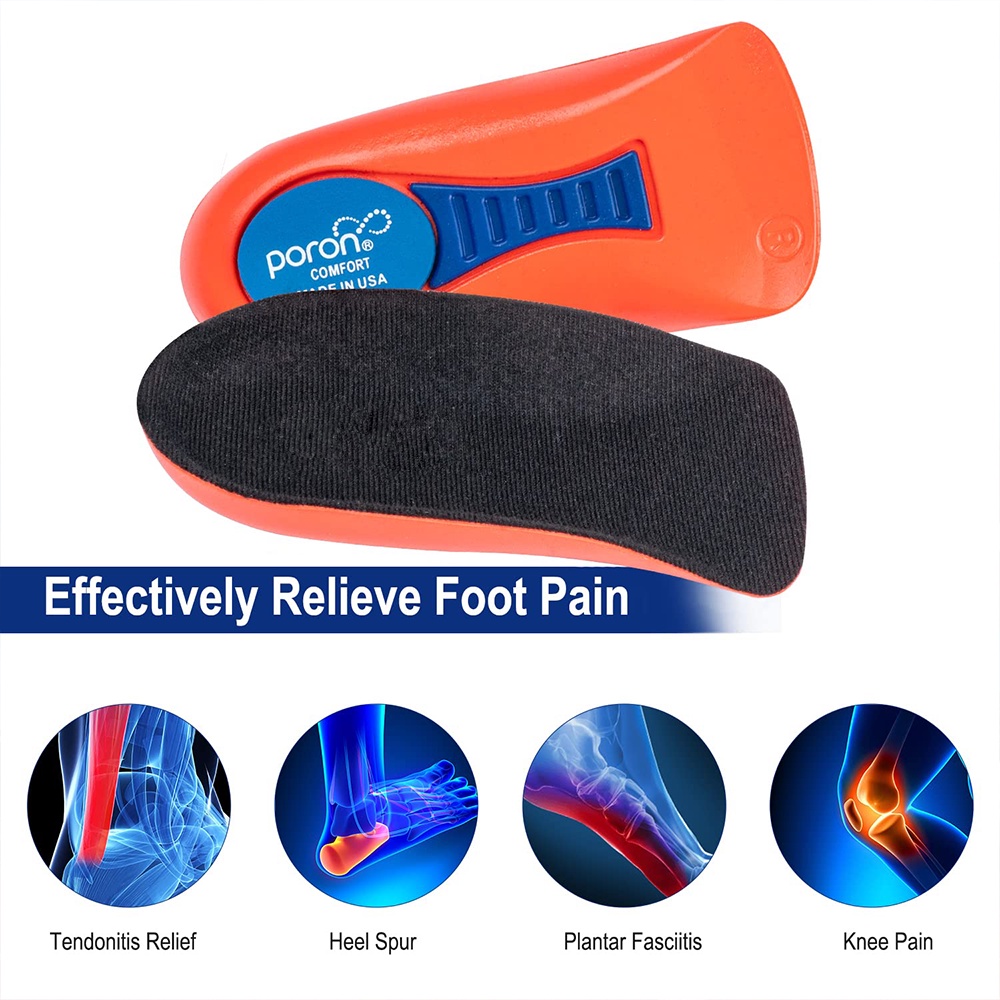 พื้นรองเท้าถ้วยส้น 1 คู่สําหรับอาการปวดส้นเท้า Plantar Fasciitis, พื้นรองเท้าดูดซับแรงกระแทกสูงสุด