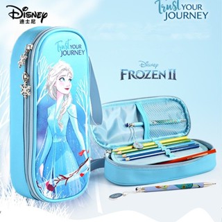 Disney กระเป๋าดินสอ ขนาดใหญ่ จุของได้เยอะ ลายการ์ตูนดิสนีย์เจ้าหญิง แบบฝาพับสองชั้น สําหรับนักเรียน