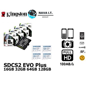 ราคา⚡️ส่งด่วนใน1ชม.ทักแชท⚡️ Kingston SDCS2 EVO Plus 16GB 32GB 64GB 128GB Canvas Select microSD Class10 80r/100