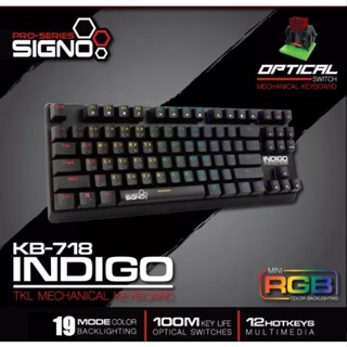 คีย์บอร์ดเกมมิ่ง SIGNO Pro-Series KB-718 TKL Mechanical Keybord Blue/RED Optical Switch