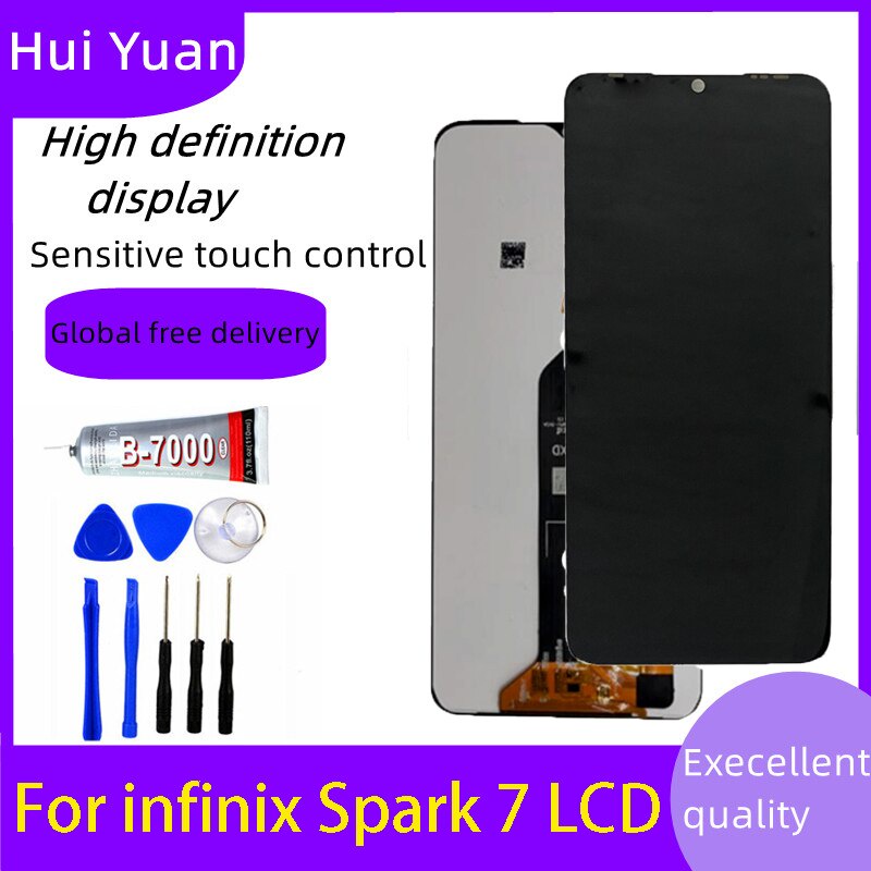 In stock ของแท้สําหรับ Tecno spark 7 จอแสดงผล kf6j kf6n หน้าจอสัมผัส LCD digitizer สําหรับ Tecno spa